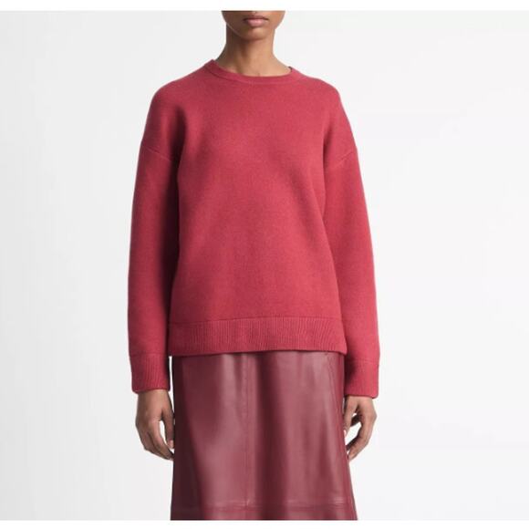 Vince Sweaters - VINCE. Structured Wool-Cashemere Blend Red Oversized Pullover Women's Size Small